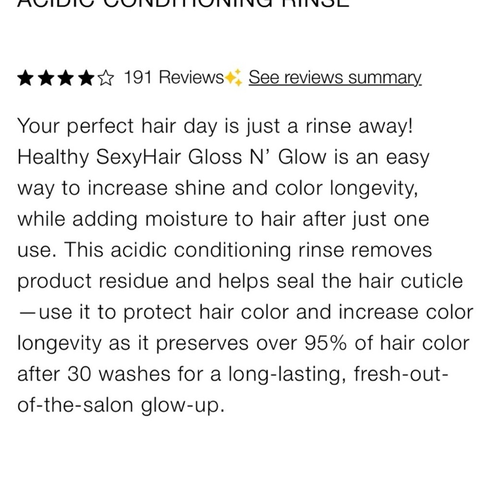 Sexy Hair Healthy Gloss N' Glow Rinse - Picture 4 of 7